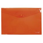 13311 - SOBRE BOLSA OFICIO CON BOTON HORIZONTAL PLASTICO NARANJA SOLIDO