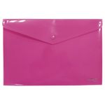 SOBRE BOLSA OFICIO CON BOTON HORIZONTAL PLASTICO ROSA NEON SOLIDO