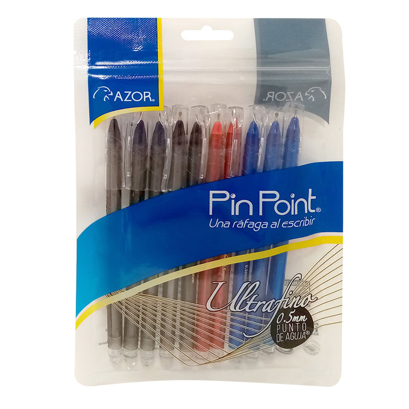 BOLIGRAFO ULTRAFINO PIN POINT PTO 05MM BOLSA C/10