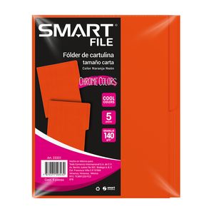 Folder Neon Carta Naranja C/5Pzas 23331