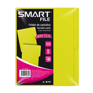 Folder Neon Carta Verde Limon C/5Pzas 23333