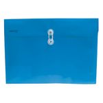SOBRE BOLSA OFICIO CON RONDANA HORIZONTAL PLASTICO AZUL SOL