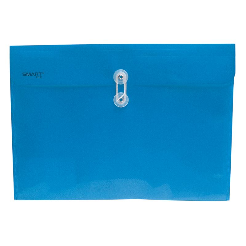SOBRE BOLSA OFICIO CON RONDANA HORIZONTAL PLASTICO AZUL SOL