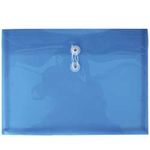 SOBRE BOLSA OFICIO CON RONDANA HORIZONTAL PLASTICO AZUL TRANSPARENTE