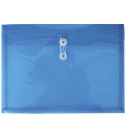 SOBRE BOLSA OFICIO CON RONDANA HORIZONTAL PLASTICO AZUL TRANSPARENTE