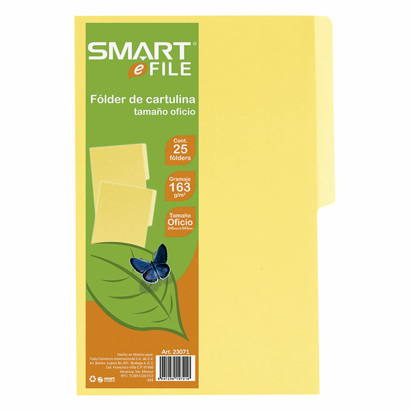 FOLDER OFICIO AMARILLO CON 25PZAS