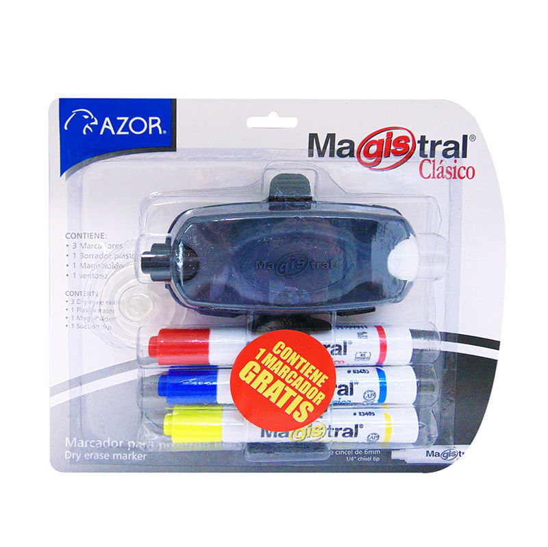 Marcador Para Pizarron Con 3 + Borrador Magistral 301.83173 - Ofix