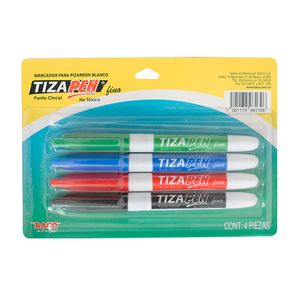 Marcador Para Pizarron Delg Surtidos Con 4Pzas Tizapen Ptmrd0014