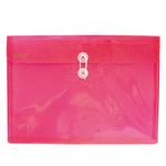 SOBRE BOLSA OFICIO CON RONDANA HORIZONTAL PLASTICO ROJO TRANSPARENTE