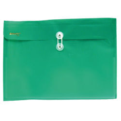 SOBRE BOLSA OFICIO CON RONDANA HORIZONTAL PLASTICO VERDE SOL