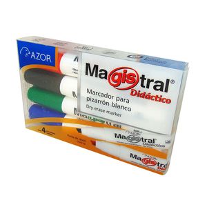 Marcador Para Pizarron Surtidos Con 4 Magistral Didactico 301.8354