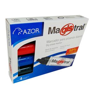 Marcador Para Pizarron Con 4 Surtidos Aluminio Magistral 301.830-4