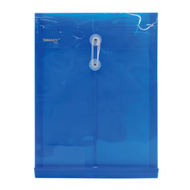 SOBRE BOLSA OFICIO CON RONDANA VERTICAL PLASTICO AZUL