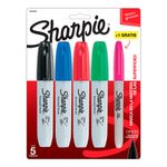 MARCADOR PERMANENTE COLORES BASICOS CON 4 CHISEL