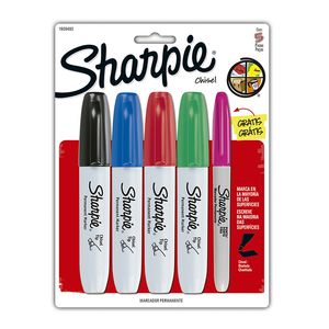 Marcador Permanente Colores Basicos Con 4 Chisel 1939493