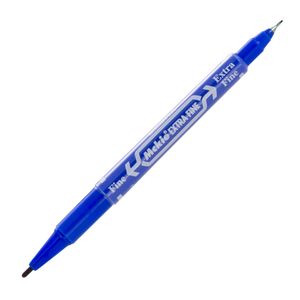 Marcador Permanente Doble Punta Azul Mckie 4001