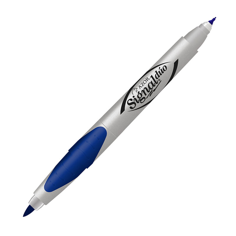 MARCADOR PERMANENTE DOBLE PUNTA AZUL SIGNALDUO