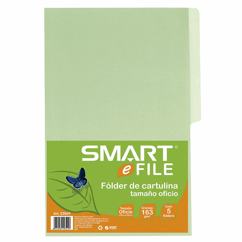 FOLDER OFICIO VERDE CON 5PZAS