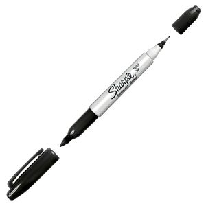 Marcador Permanente Doble Punta Negro Sharpie 32001B