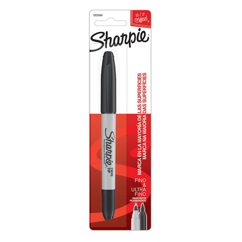 MARCADOR PERMANENTE DOBLE PUNTA NEGRO SHARPIE BLT