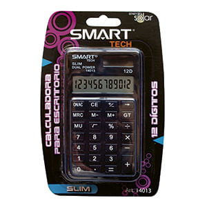 CALCULADORA ESCRITORIO 12DIG CHICA SOLAR/PILAS SLIM BLT