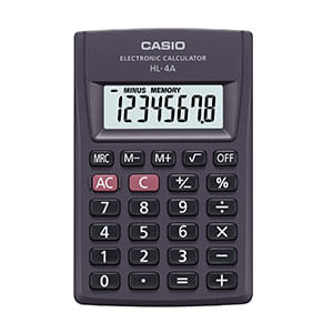 CALCULADORA BOLSILLO CASIO HL-4A-S 8DIG NEGRA