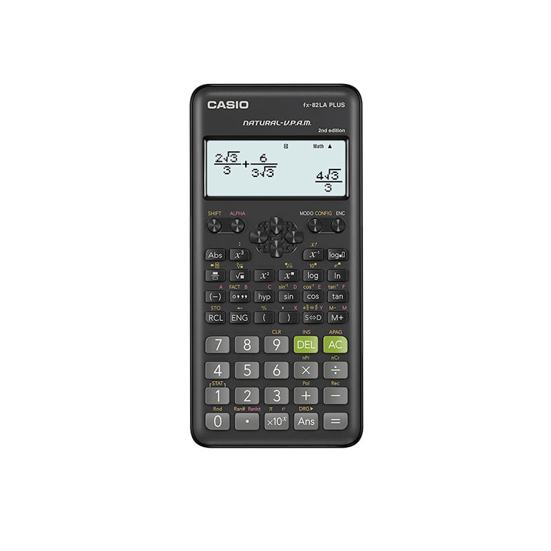 CALCULADORA CIENTIFICA CASIO FX-82LAPLUS2 10+2DIG 252 FUNC NEGRA