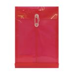 SOBRE BOLSA OFICIO CON RONDANA VERTICAL PLASTICO ROJO