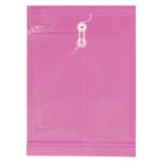 SOBRE BOLSA OFICIO CON RONDANA VERTICAL PLASTICO ROSA NEON