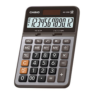 CALCULADORA ESCRITORIO CASIO AX-120B 12DIG CHICA SOLAR/PILAS
