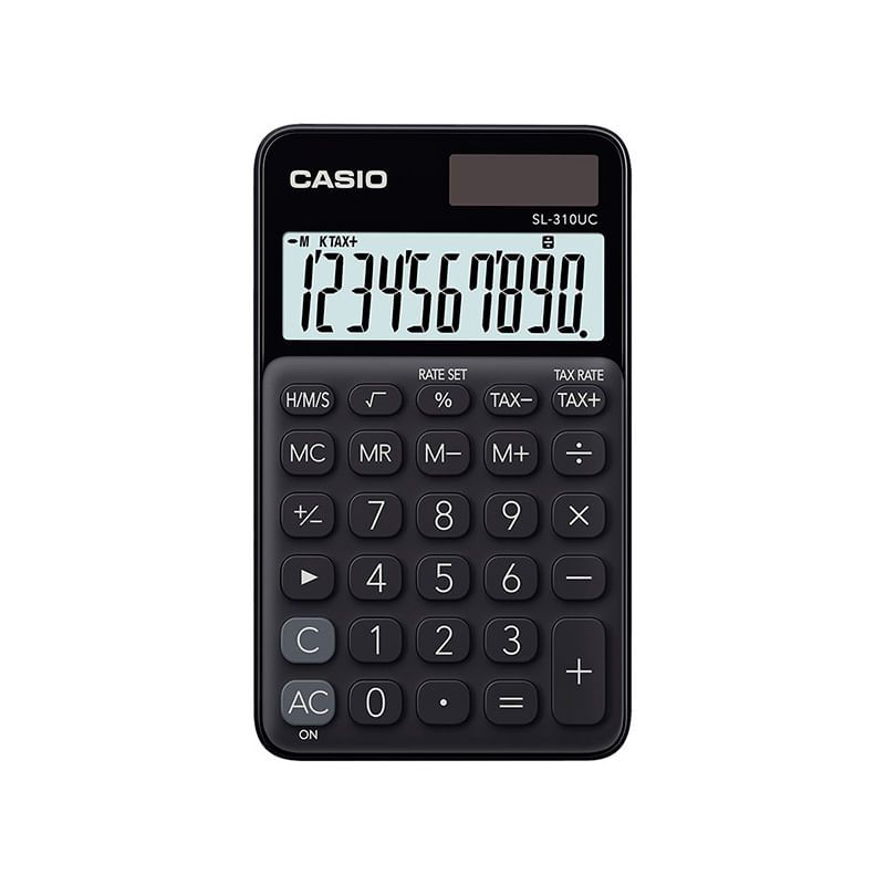 CALCULADORA ESCRITORIO CASIO SL-310UC 10DIG CHICA SOLAR/BATERIA NEGRA