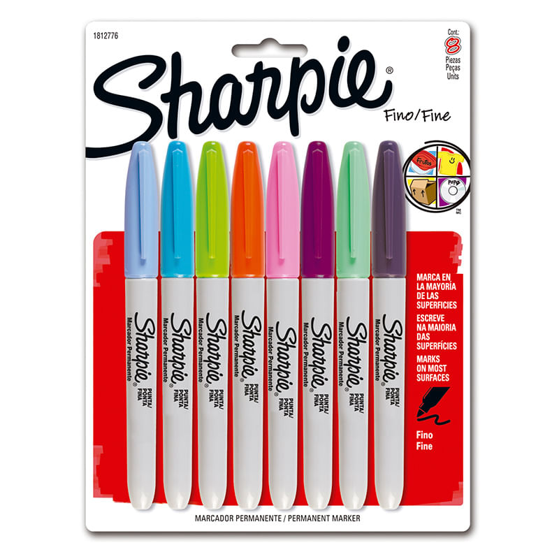 MARCADOR PERMANENTE FINO FASHION CON 8 SHARPIE