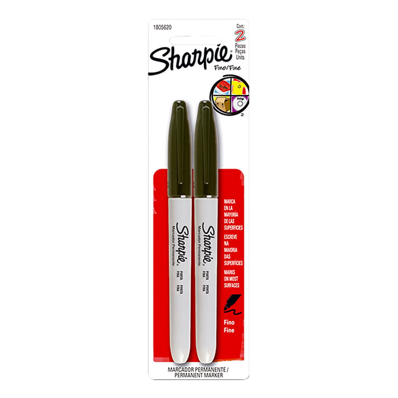 MARCADOR PERMANENTE FINO NEGRO CON 2 SHARPIE