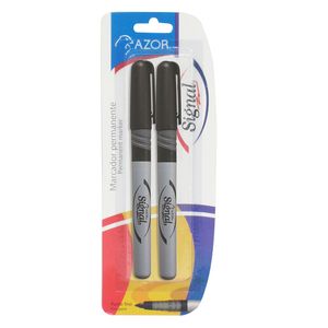 Marcador Permanente Fino Negro Con 2 Signal 301.30121