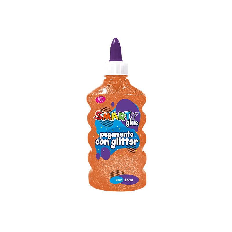 PEGAMENTO NARANJA GLITTER GLUE 177ML SMARTY