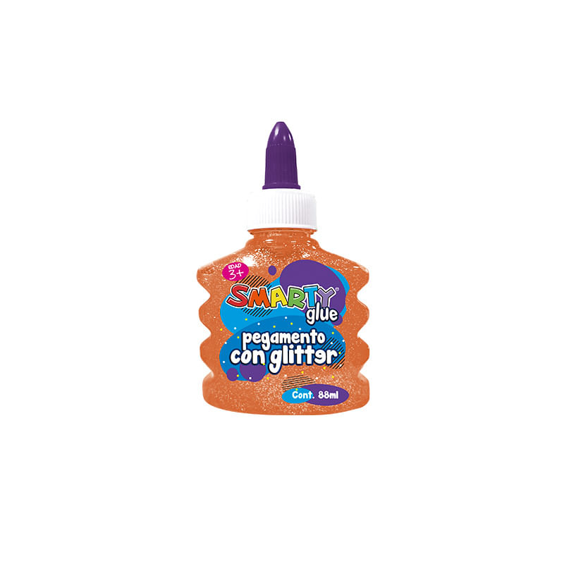 PEGAMENTO NARANJA GLITTER GLUE 88ML SMARTY