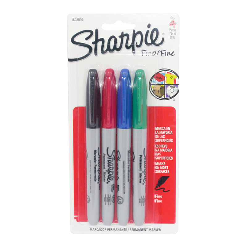 MARCADOR PERMANENTE FINO SURTIDOS CON 4 SHARPIE