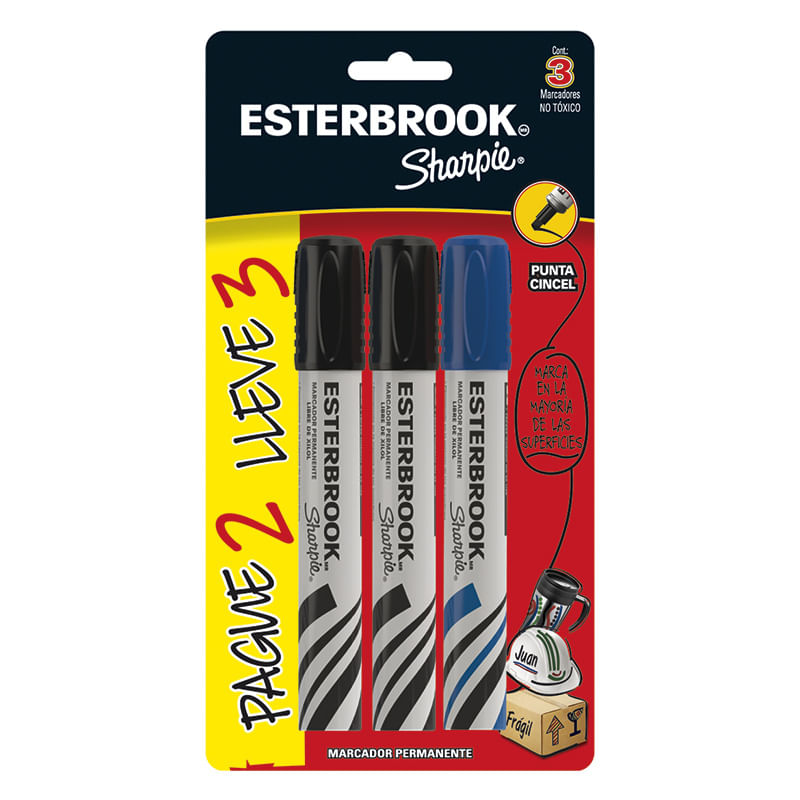 MARCADOR PERMANENTE GRUESO ESTERBROOK PAGUE 2 LLEVE 3