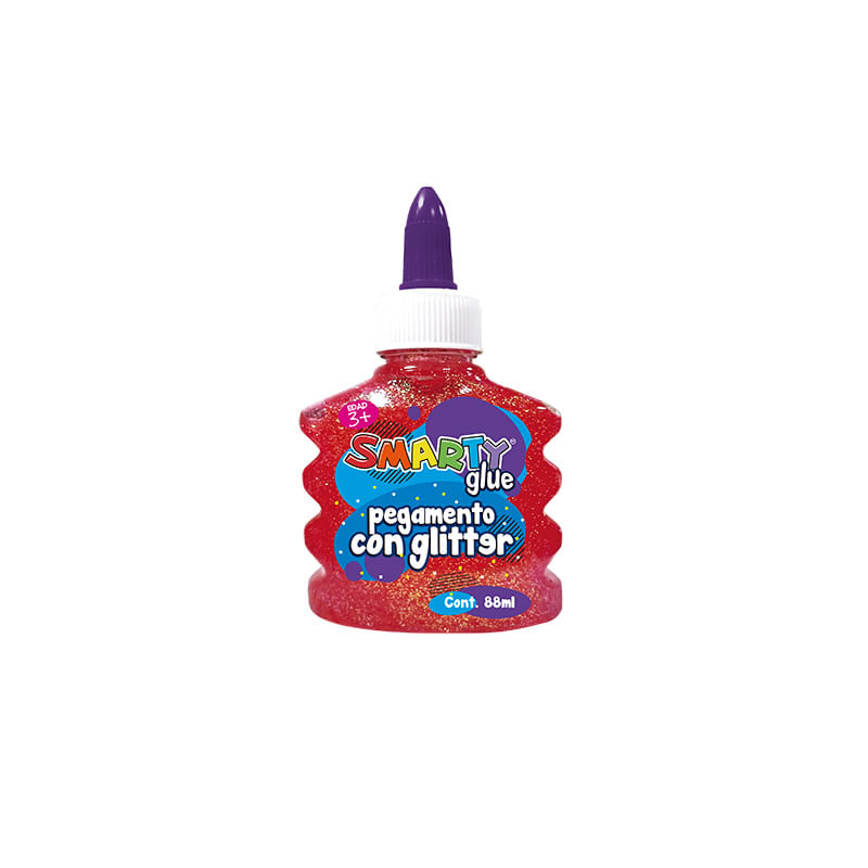 PEGAMENTO ROJO GLITTER GLUE 88ML SMARTY