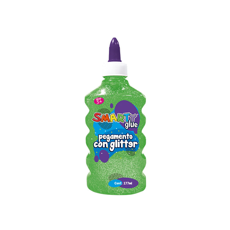 PEGAMENTO VERDE GLITTER GLUE 177ML SMARTY
