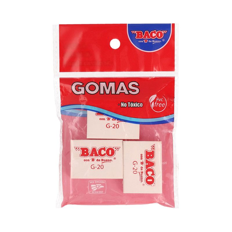 GOMA GRANDE BLANCA G-20 BOLSA CON 3PZAS