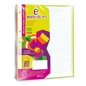 Hojas Para Carpeta Carta 100H Rayas Arcoiris Ra0260