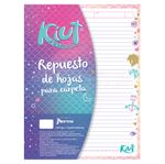 HOJAS PARA CARPETA CARTA 100H RAYAS KIUT