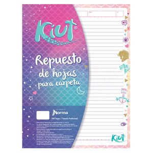 Hojas Para Carpeta Carta 100H Rayas Kiut 534864