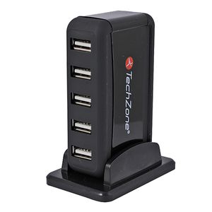 Hub Usb 2.0, 7 Puerto Para Carga Y Transferencia De Datos, Color Negro Tz17Hub01