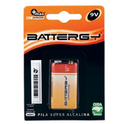 Pila Alcalina (9V) Blíster con 1 Piezas Battergy