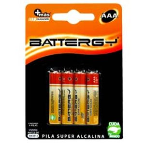 Pila Alcalina Aaa Blister Con 4 Battergy 70100