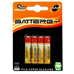 PILA ALCALINA 'AAA' BLT CON 4 BATTERGY