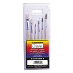 PINCEL PLASTICO ARTISTICO PUNTA RED (No12-8) Y PLANA (No12-8) CON 6 SURTIDO BLT