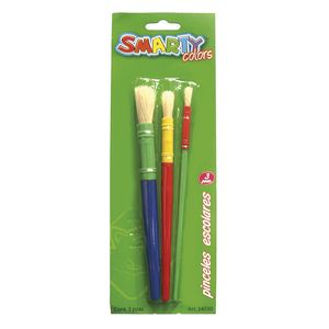Juego De Pinceles Escolar Redondos Con 3 Smarty 34030